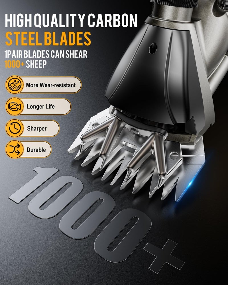 SOARFLY Sheep Shears, 600W Heavy Duty Professional Electric Sheep Clippers, Livestock Haircut for Grooming Sheep Horses Alpacas Goats Thick Animals - Image 2